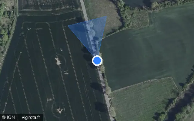 Vue satellite de l'emplacement du radar tourelle à Bar-sur-Seine