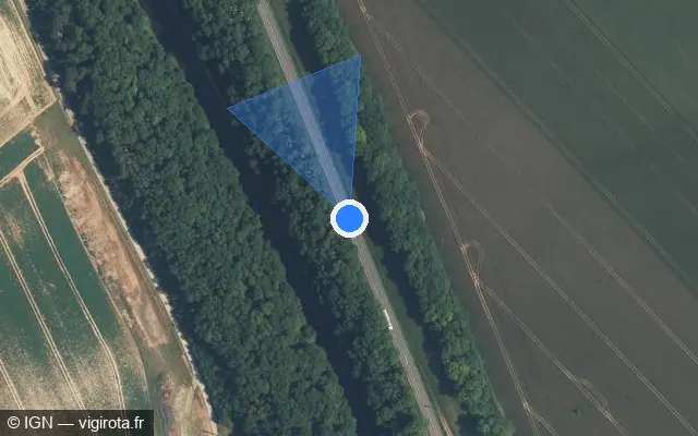Vue satellite de l'emplacement du radar tourelle à Bellicourt