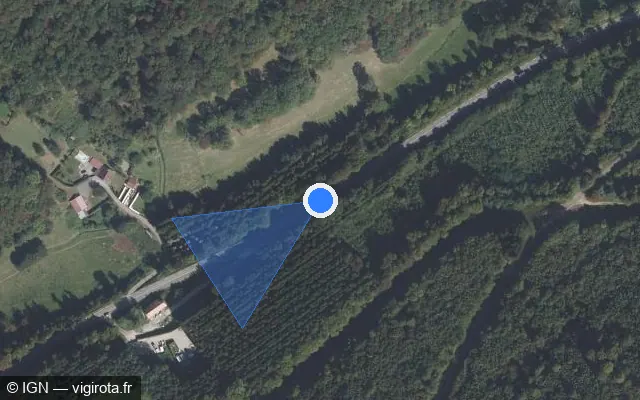 Vue satellite de l'emplacement du radar tourelle à Deluz