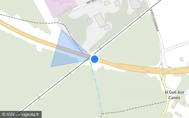 Vue plan de l'emplacement du radar tourelle à Salbris