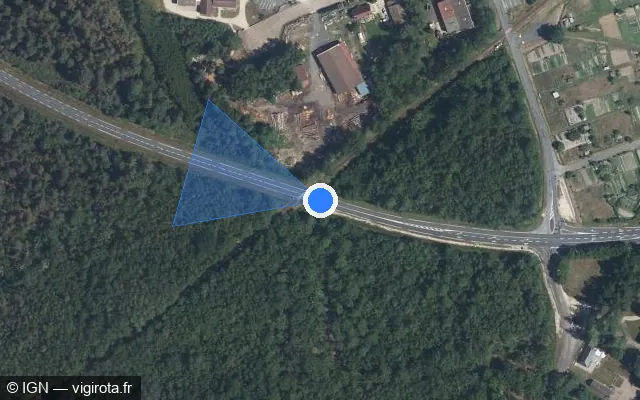 Vue satellite de l'emplacement du radar tourelle à Salbris