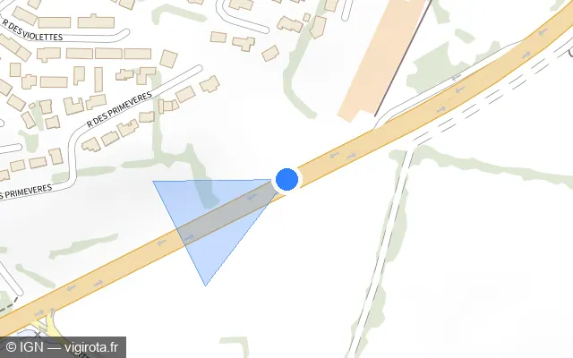 Vue plan de l'emplacement du radar tourelle à Bréhal