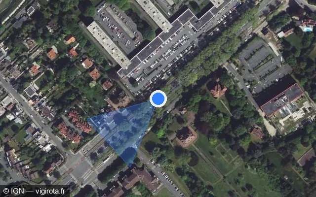 Vue satellite de l'emplacement du radar tourelle à Croix