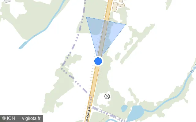 Vue plan de l'emplacement du radar tourelle à Beaumont-sur-Grosne