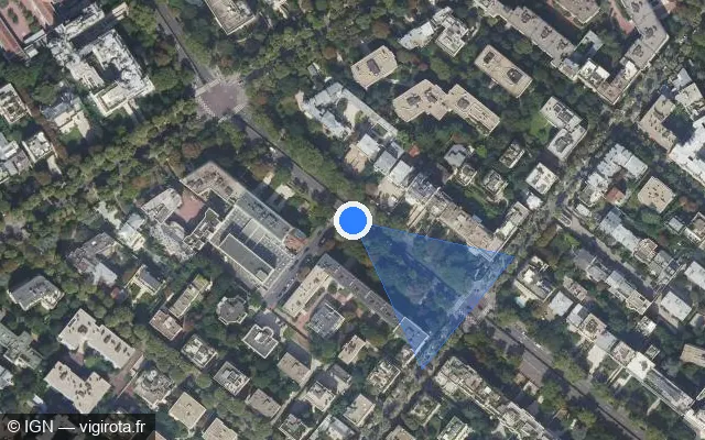 Vue satellite de l'emplacement du radar tourelle à Neuilly-sur-Seine