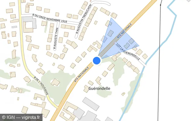 Vue plan de l'emplacement du radar tourelle à Coutiches