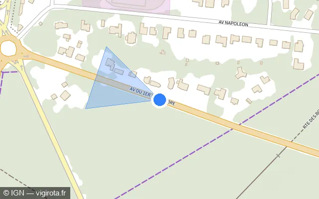 Vue plan de l'emplacement du radar tourelle à Compiègne