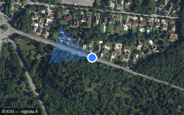 Vue satellite de l'emplacement du radar tourelle à Compiègne