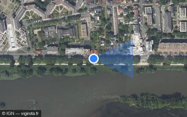 Vue satellite de l'emplacement du radar tourelle à Saint-Jean-de-la-Ruelle