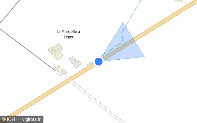Vue plan de l'emplacement du radar tourelle à Montierchaume