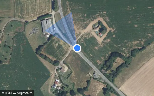Vue satellite de l'emplacement du radar tourelle à Torchamp
