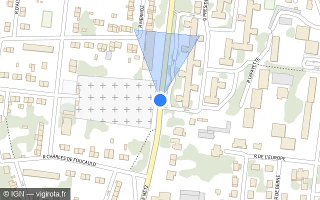 Vue plan de l'emplacement du radar tourelle à Maizières-lès-Metz