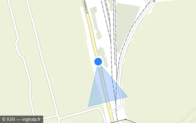 Vue plan de l'emplacement du radar tourelle à Uckange