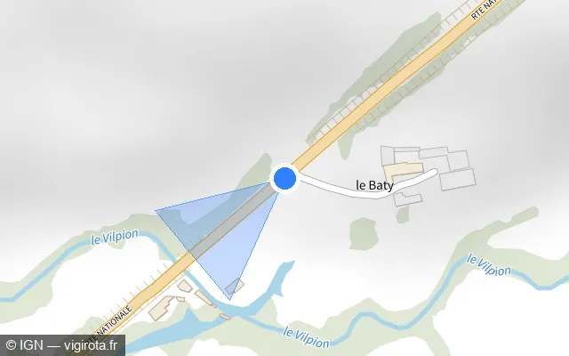 Vue plan de l'emplacement du radar tourelle à Gercy