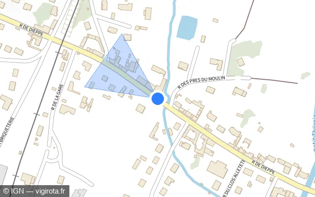 Vue plan de l'emplacement du radar tourelle à Milly-sur-Thérain