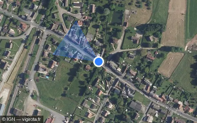 Vue satellite de l'emplacement du radar tourelle à Milly-sur-Thérain