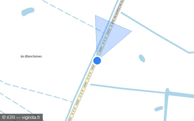 Vue plan de l'emplacement du radar tourelle à La Tranche-sur-Mer