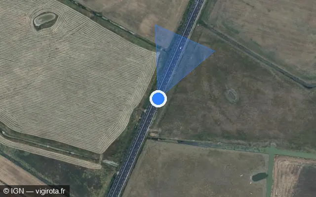 Vue satellite de l'emplacement du radar tourelle à La Tranche-sur-Mer