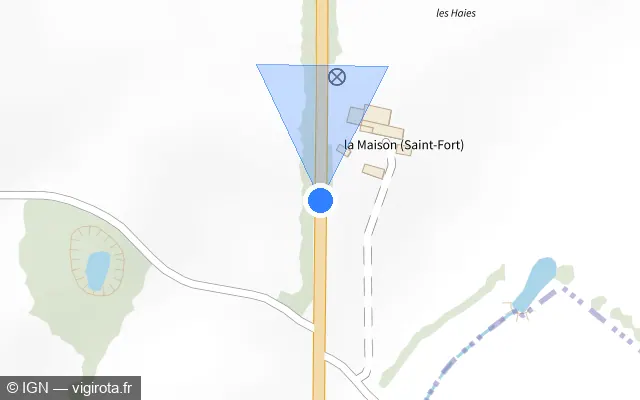Vue plan de l'emplacement du radar tourelle à Ménil