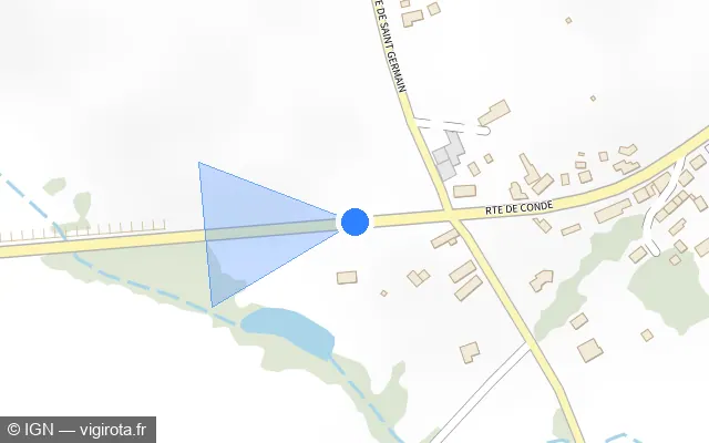 Vue plan de l'emplacement du radar tourelle à Caligny