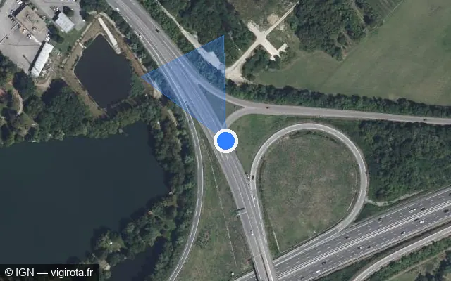 Vue satellite de l'emplacement du radar tourelle à Moulins-lès-Metz