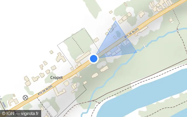Vue plan de l'emplacement du radar tourelle à Saint-Ay