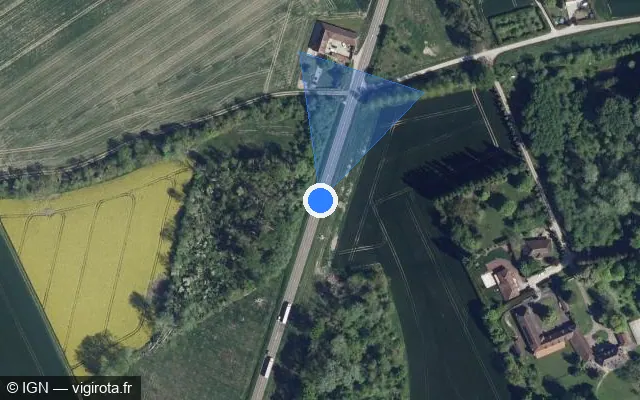 Vue satellite de l'emplacement du radar tourelle à Saint-Germain