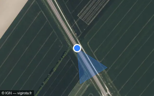 Vue satellite de l'emplacement du radar tourelle à Mesgrigny
