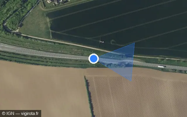 Vue satellite de l'emplacement du radar tourelle à Nogent-sur-Seine