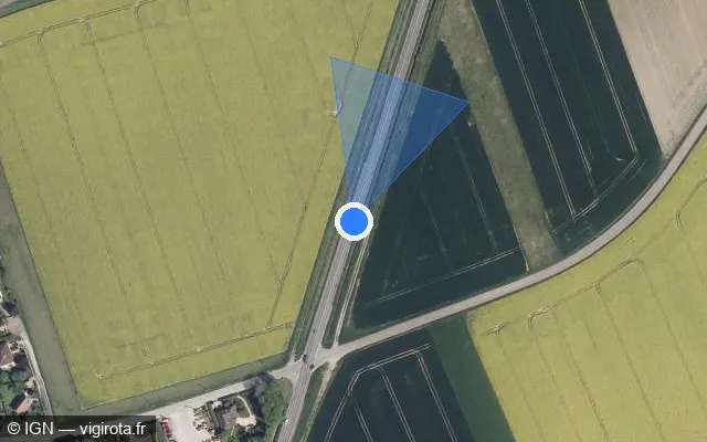 Vue satellite de l'emplacement du radar tourelle à Souligny