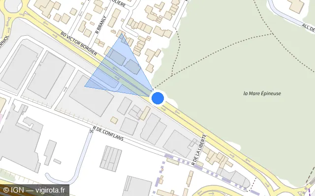 Vue plan de l'emplacement du radar tourelle à Montigny-lès-Cormeilles