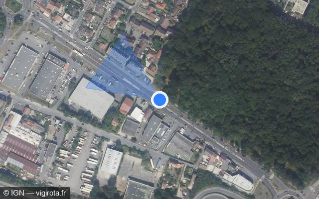 Vue satellite de l'emplacement du radar tourelle à Montigny-lès-Cormeilles