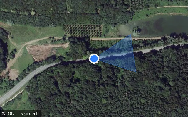Vue satellite de l'emplacement du radar tourelle à Petit-Réderching