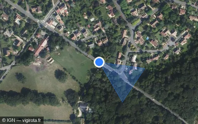 Vue satellite de l'emplacement du radar tourelle à Rambouillet