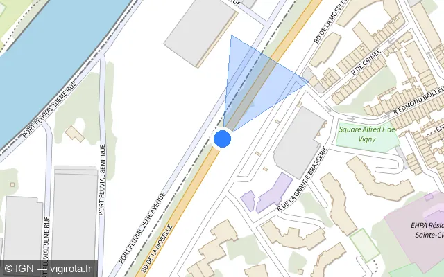 Vue plan de l'emplacement du radar tourelle à Lille