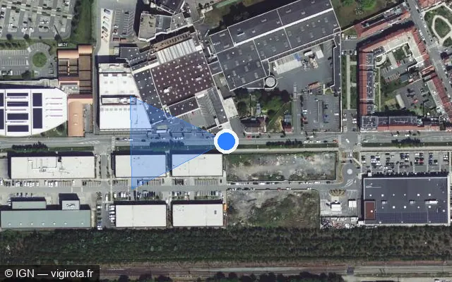 Vue satellite de l'emplacement du radar tourelle à La Madeleine