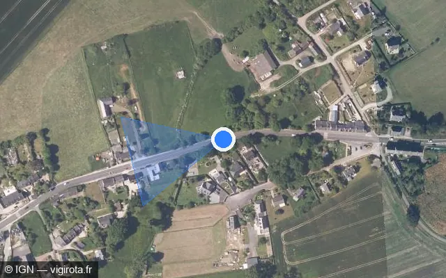 Vue satellite de l'emplacement du radar tourelle à Saint-Lunaire