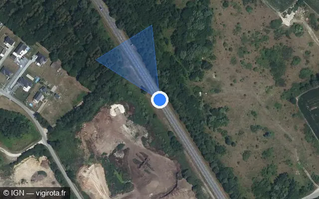 Vue satellite de l'emplacement du radar tourelle à Notre-Dame-de-Bliquetuit