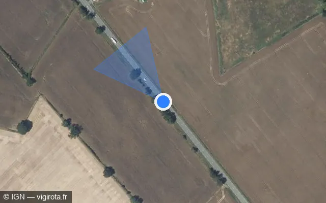 Vue satellite de l'emplacement du radar tourelle à Sassierges-Saint-Germain