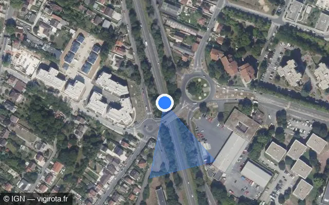 Vue satellite de l'emplacement du radar tourelle à Sarcelles