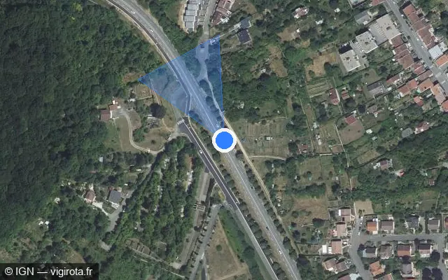 Vue satellite de l'emplacement du radar tourelle à Laxou