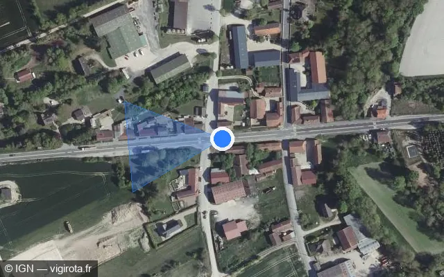 Vue satellite de l'emplacement du radar tourelle à Coole