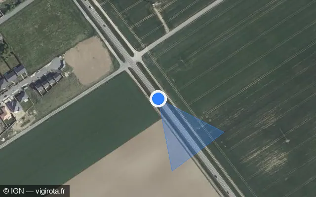 Vue satellite de l'emplacement du radar tourelle à Sarry