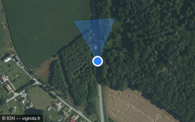 Vue satellite de l'emplacement du radar tourelle à Doudeville
