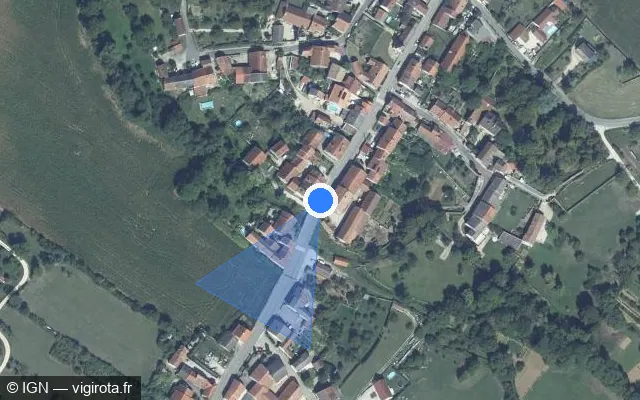 Vue satellite de l'emplacement du radar tourelle à Orville