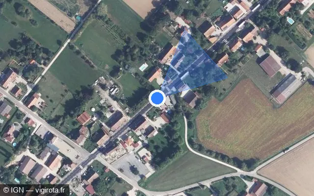 Vue satellite de l'emplacement du radar tourelle à Chemin