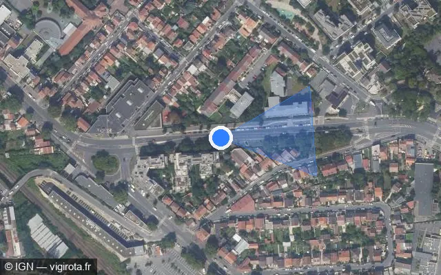 Vue satellite de l'emplacement du radar tourelle à Épinay-sur-Seine