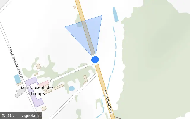 Vue plan de l'emplacement du radar tourelle à Forcé