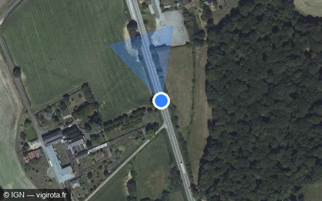 Vue satellite de l'emplacement du radar tourelle à Forcé