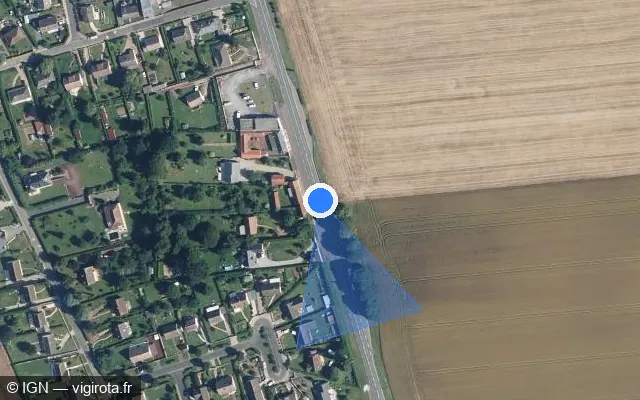 Vue satellite de l'emplacement du radar tourelle à Buigny-Saint-Maclou